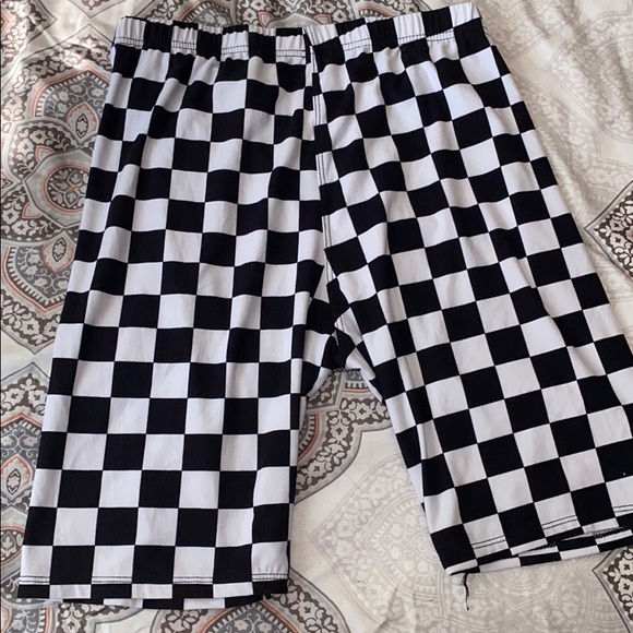 Checkered Print Biker Short - Picture 2 of 2